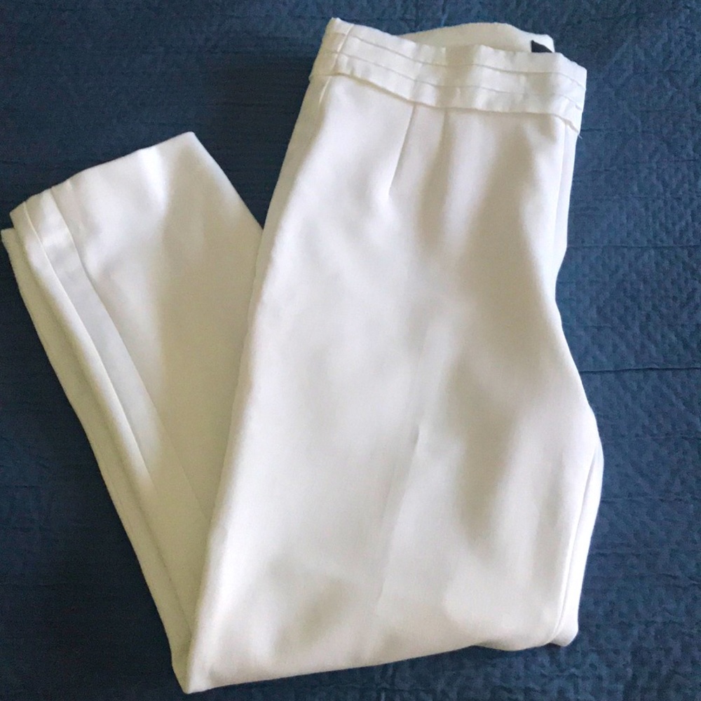 J. Crew Cream Cropped Tapered Pants